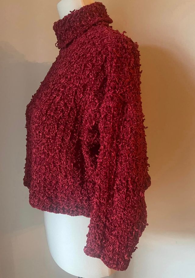 Pullover crop MASCARA borgogna nuovo