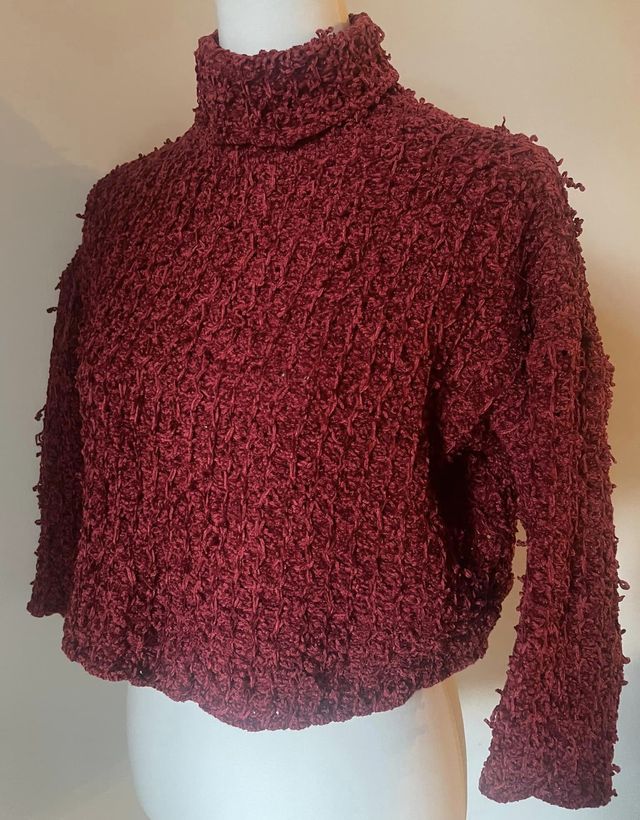 Pullover crop MASCARA borgogna nuovo