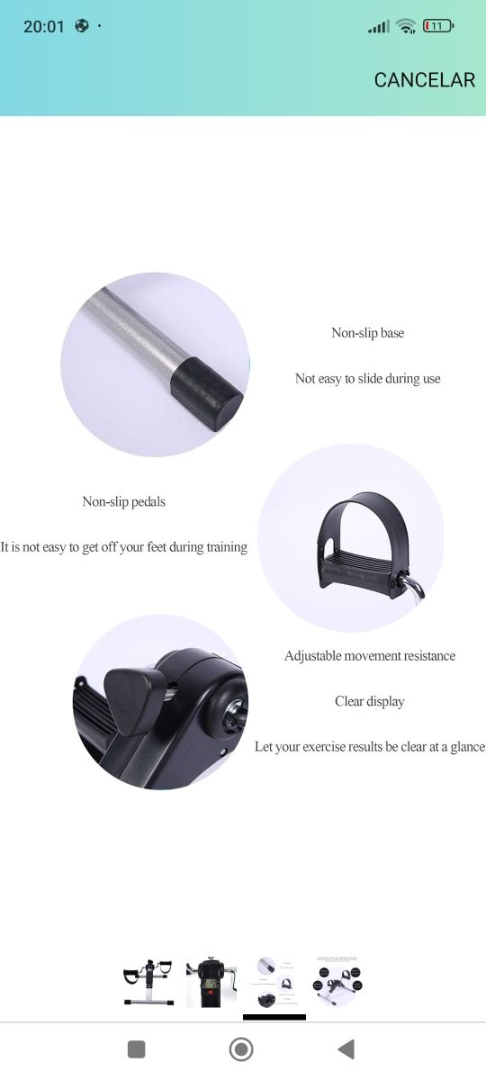 Pedaleador portátil plegable bici estatica nuevo