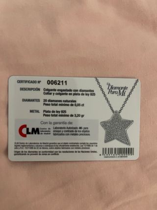 Collar plata con diamantes SIN ESTRENAR 