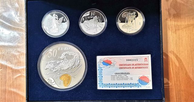 Monedas Salvador Dalí 2004. Serie plata completa.