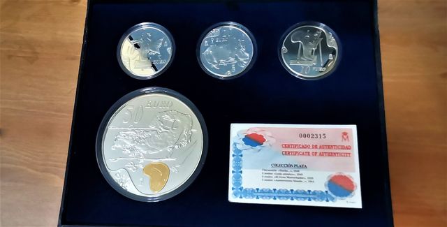 Monedas Salvador Dalí 2004. Serie plata completa.