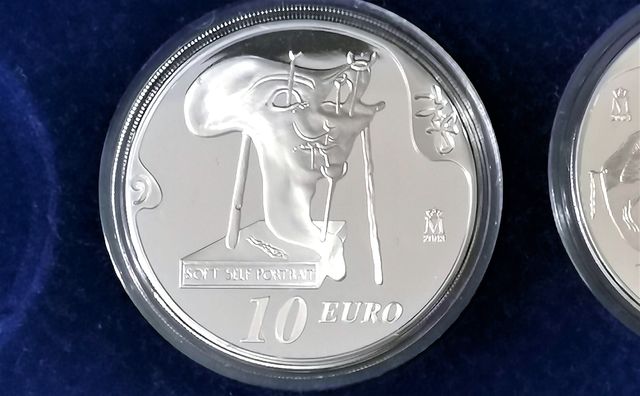 Monedas Salvador Dalí 2004. Serie plata completa.
