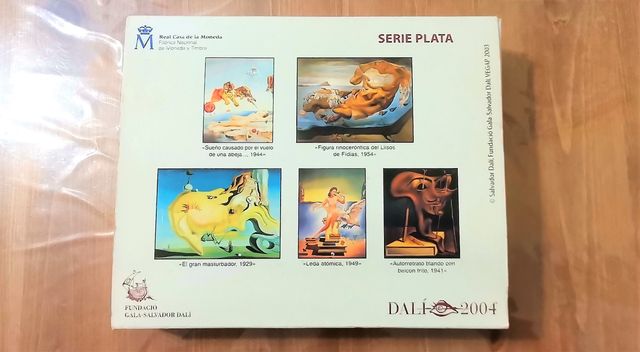 Monedas Salvador Dalí 2004. Serie plata completa.