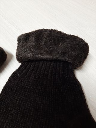 Guanto donna risvolto peluche