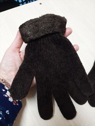 Guanto donna risvolto peluche