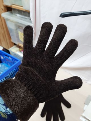 Guanto donna risvolto peluche