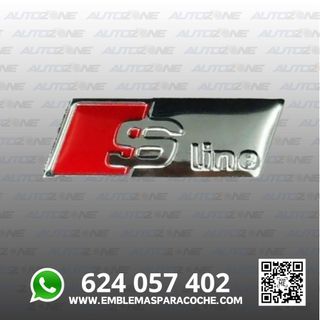 Emblema adhesivo S Line gris para volante de Audi