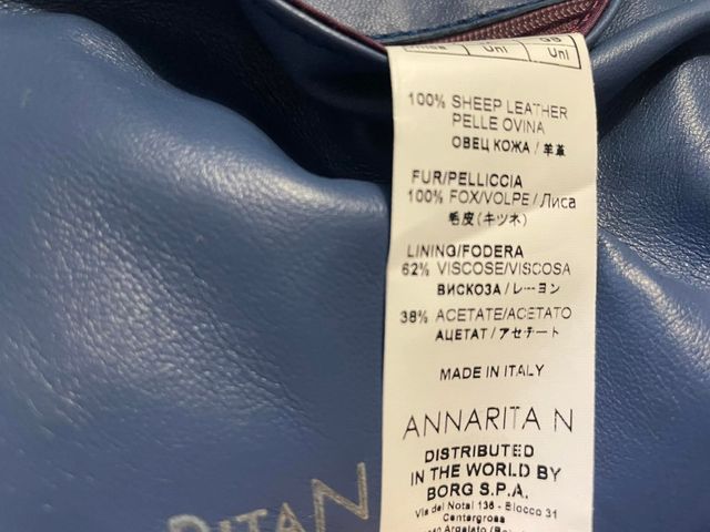 Borsa in pelliccia di VOLPE blu AnnaritaN