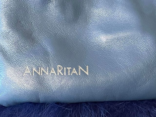 Borsa in pelliccia di VOLPE blu AnnaritaN