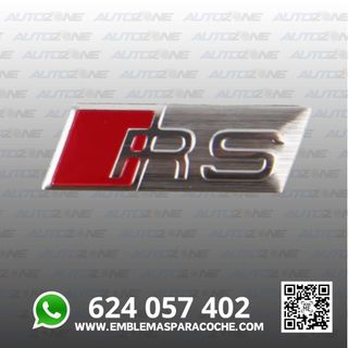 Emblema adhesivo RS gris para volante de Audi