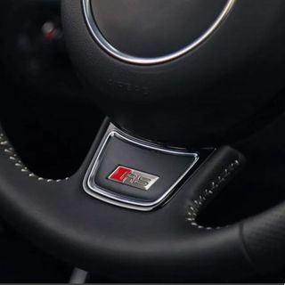 Emblema adhesivo RS gris para volante de Audi