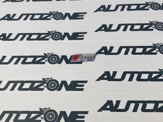 Emblema adhesivo RS gris para volante de Audi