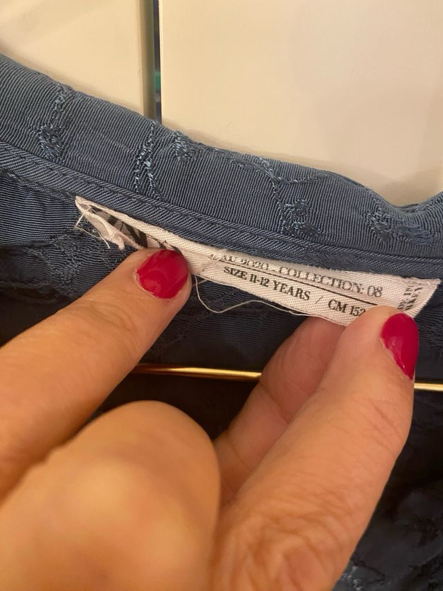 Preciosa camisa blusa azul talla 11/12 Zara 