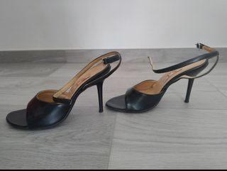 Sandalini neri tacco sottile 37