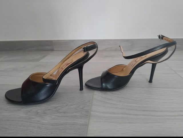 Sandalini neri tacco sottile 37