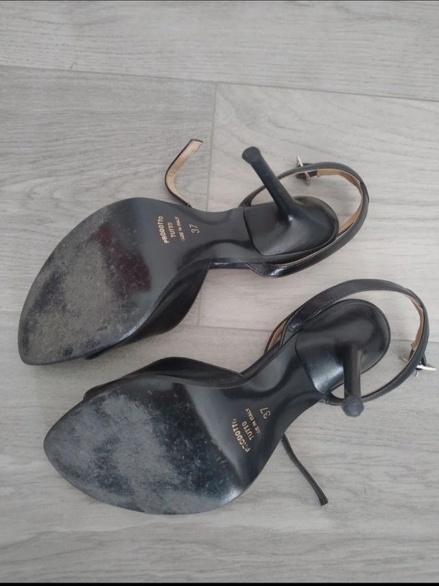 Sandalini neri tacco sottile 37