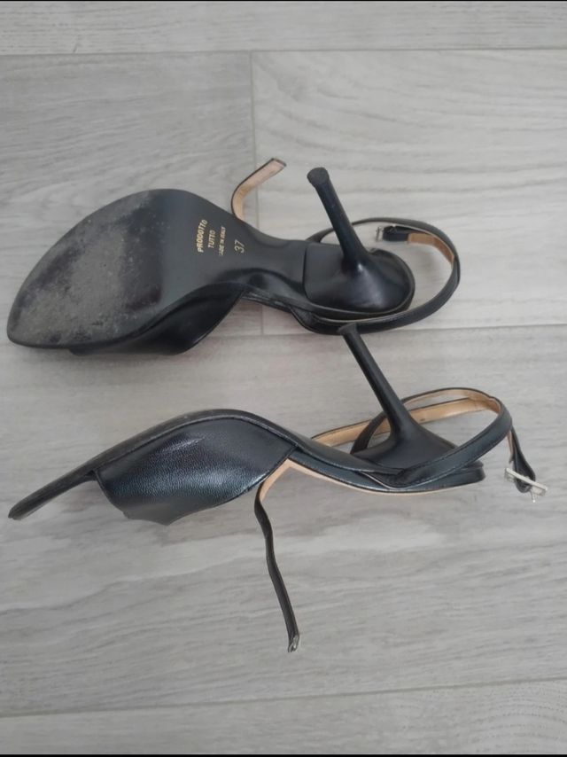 Sandalini neri tacco sottile 37