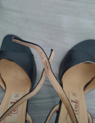 Sandalini neri tacco sottile 37