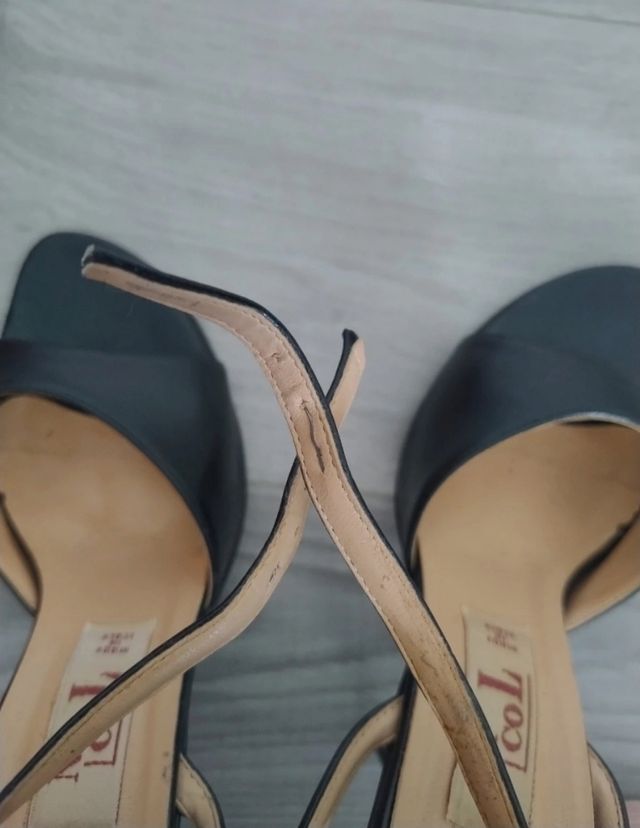 Sandalini neri tacco sottile 37