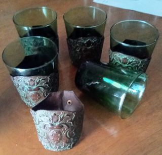 Set 6 bicchieri vintage in vetro