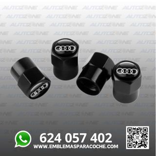 Tapones Audi negros metálicos para válvula rueda