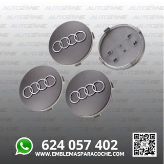 Emblema Audi gris 60 mm para centro de llantas