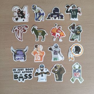 50 Stickers Autocolantes Futebol Americano Rugby