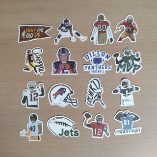 50 Stickers Autocolantes Futebol Americano Rugby