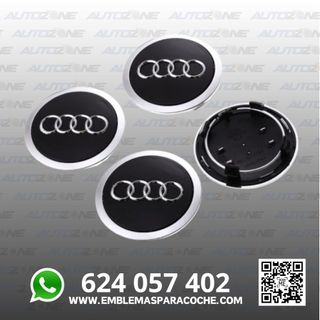 Emblema Audi negro 61 mm para centro de llantas