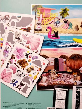 Crías de animales libros de pegatinas.