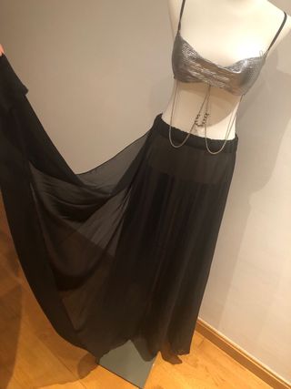 Falda negra gasa danza