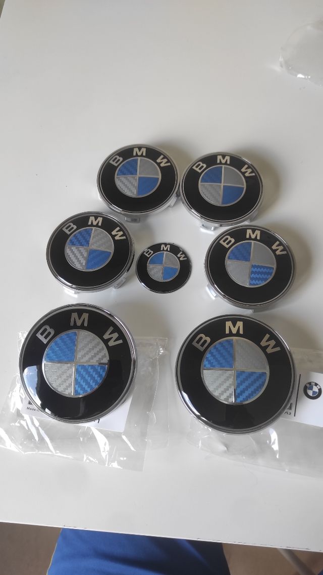 🚚📦EMBLEMAS BMW CARBONO AZUL/BLANCO