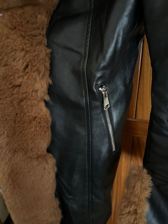 Casaco pele e pelo sintético