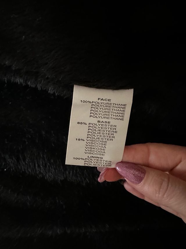 Casaco pele e pelo sintético