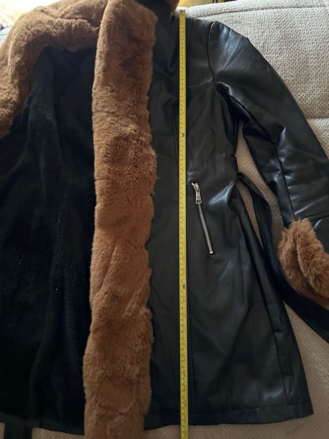 Casaco pele e pelo sintético