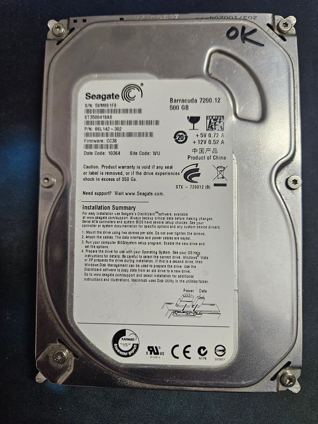 DISCO DURO SEAGATE 500 GB 3,5"