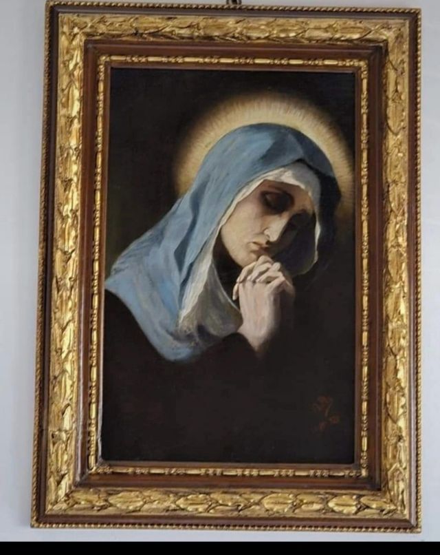 Quadro Madonna olio su tela Veneto '900