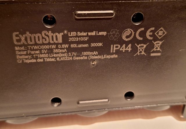 2x Lamparas Led Pared Solar