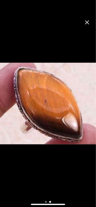 Precioso anillo ojo de tigre baño plata