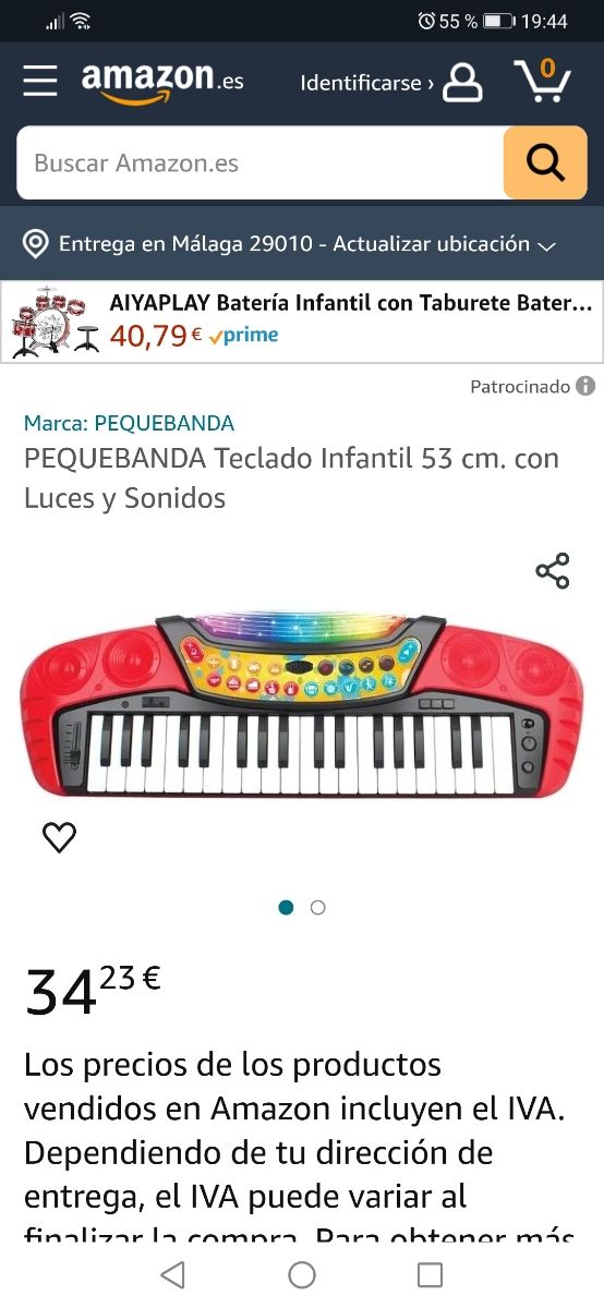 Teclado infantil 
