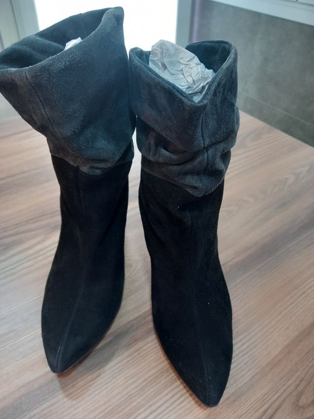 Botines ante negro/gris