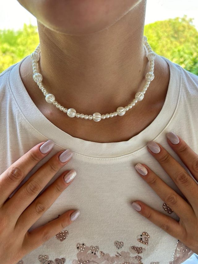Collana perle bianche