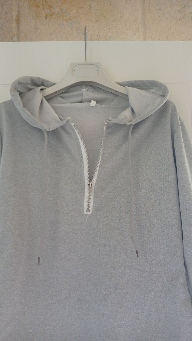 felpa con cappuccio e zip taglia unica