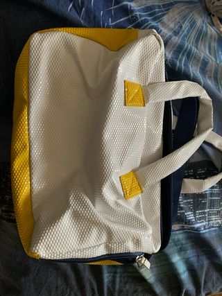 Borsa per pannolini bianca e gialla