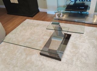 MESA de CENTRO de CRISTAL y ACERO marca Walmer 