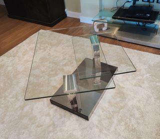 MESA de CENTRO de CRISTAL y ACERO marca Walmer 