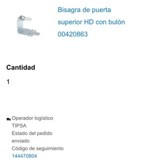 Bisagras nevera Bosch combi