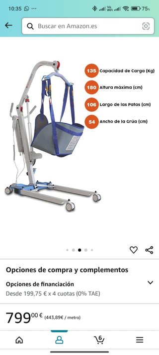 Grúa traslado persona mayores