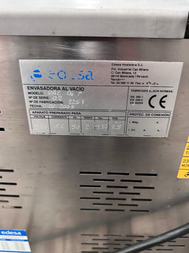 Envasadora de vacio Edesa